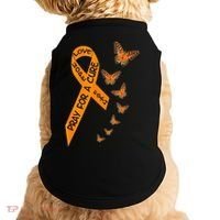 Multiple Sclerosis Awareness Butterfly Orange Ribbon Doggie Tank thumb 0