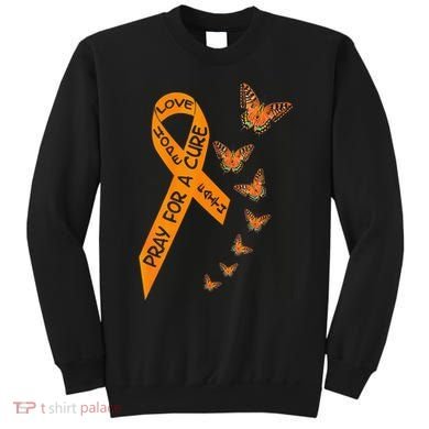 Multiple Sclerosis Awareness Butterfly Orange Ribbon Sweatshirt
