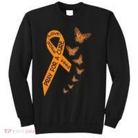 Multiple Sclerosis Awareness Butterfly Orange Ribbon Sweatshirt thumb 0
