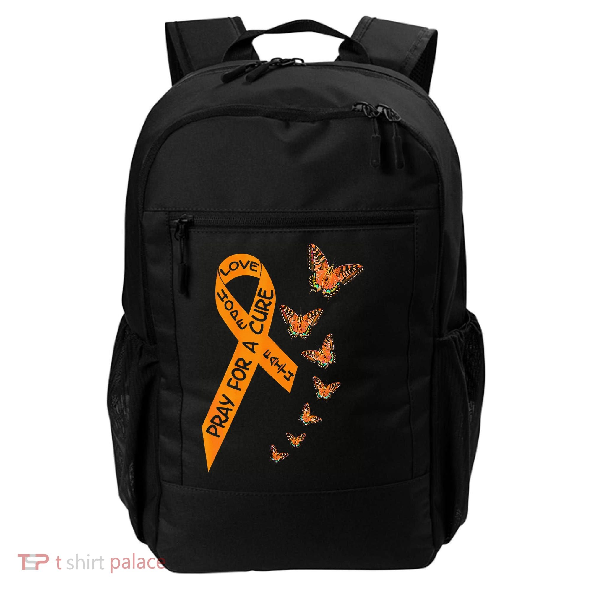 Multiple Sclerosis Awareness Butterfly Orange Ribbon Backpack