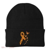 Multiple Sclerosis Awareness Butterfly Orange Ribbon Beanie thumb 0