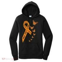 Multiple Sclerosis Awareness Butterfly Orange Ribbon Women's Hoodie thumb 0