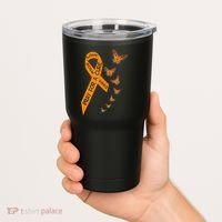 Multiple Sclerosis Awareness Butterfly Orange Ribbon Tumbler thumb 2