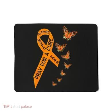 Multiple Sclerosis Awareness Butterfly Orange Ribbon Mousepad