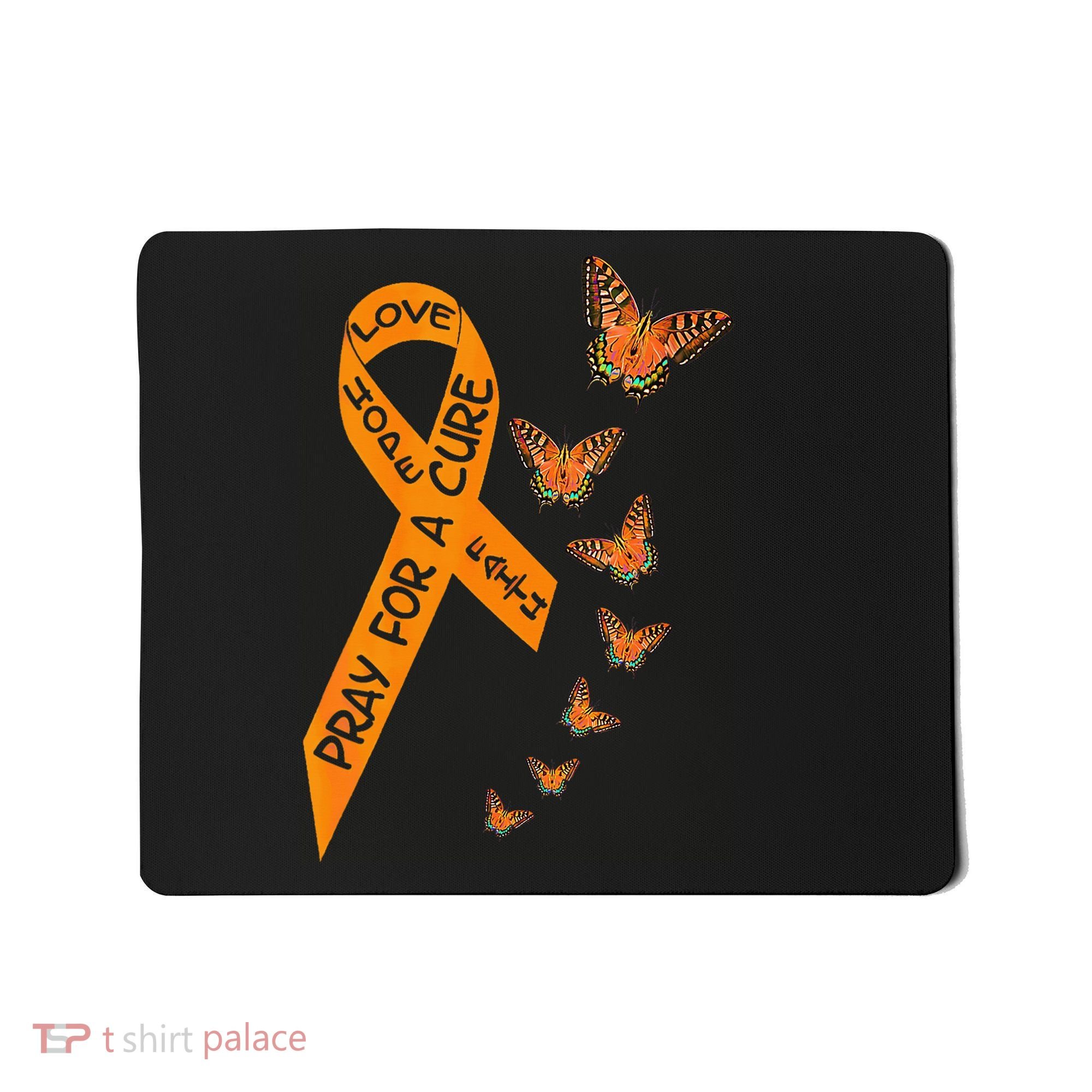 Multiple Sclerosis Awareness Butterfly Orange Ribbon Mousepad