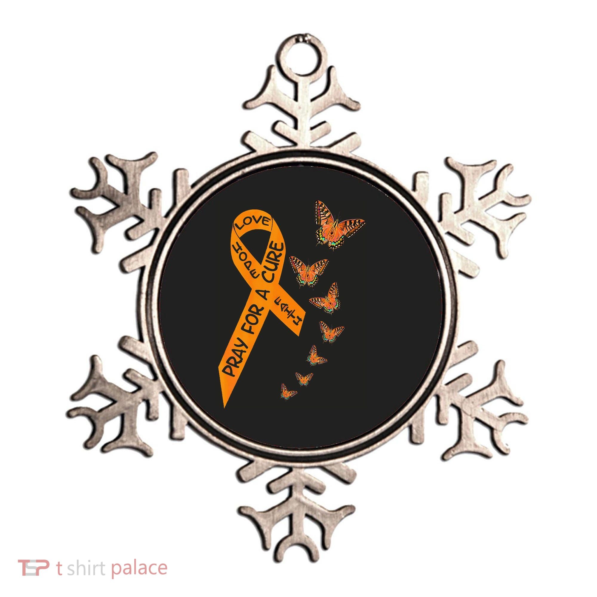 Multiple Sclerosis Awareness Butterfly Orange Ribbon Ornament