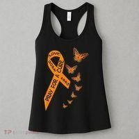 Multiple Sclerosis Awareness Butterfly Orange Ribbon Women's Tank Top thumb 3
