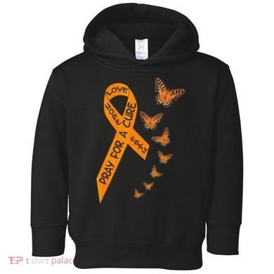 Multiple Sclerosis Awareness Butterfly Orange Ribbon Toddler Hoodie