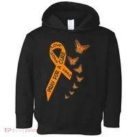 Multiple Sclerosis Awareness Butterfly Orange Ribbon Toddler Hoodie thumb 0