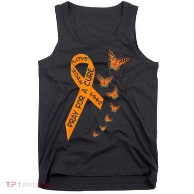 Multiple Sclerosis Awareness Butterfly Orange Ribbon Tank Top