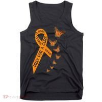Multiple Sclerosis Awareness Butterfly Orange Ribbon Tank Top thumb 0