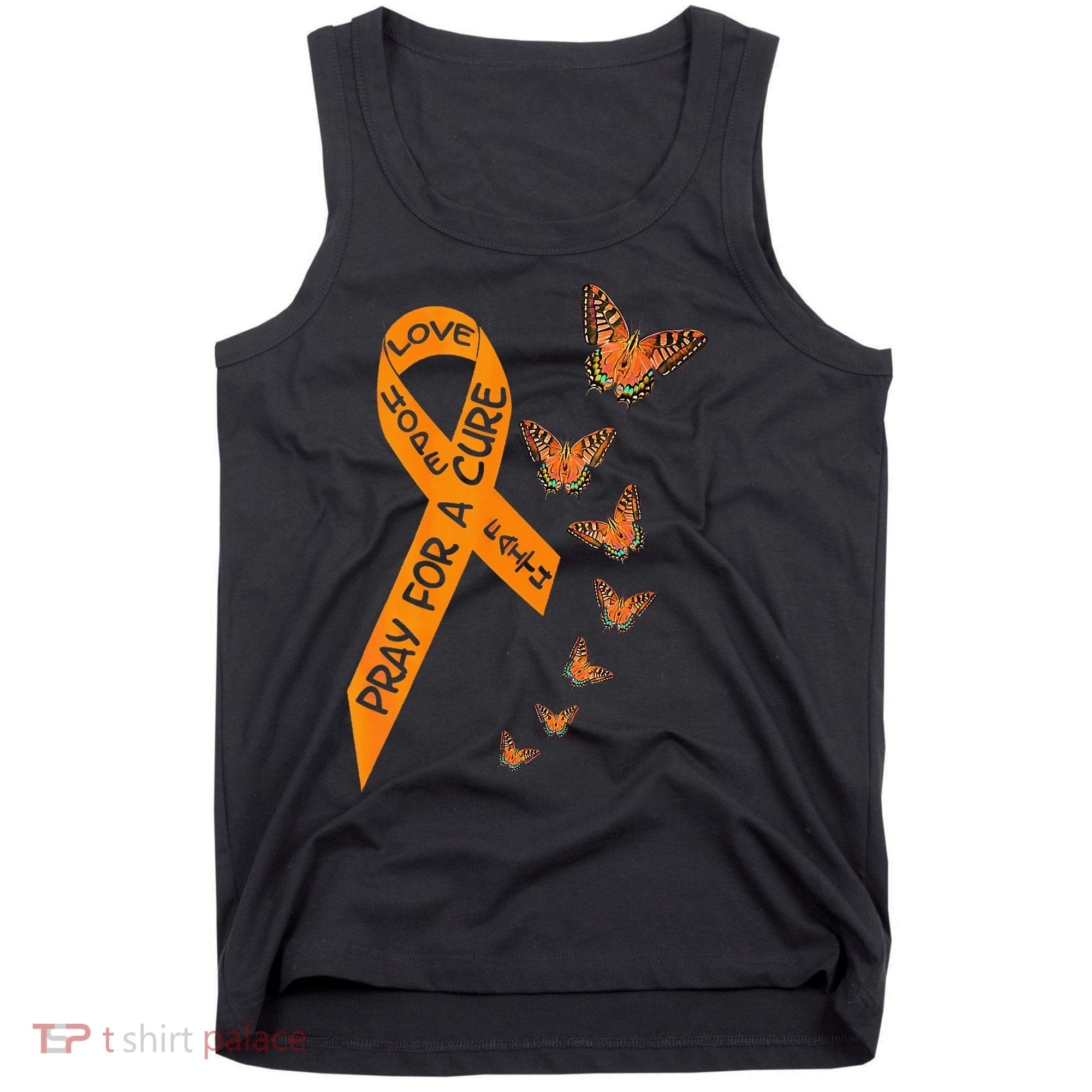 Multiple Sclerosis Awareness Butterfly Orange Ribbon Tank Top
