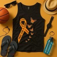 Multiple Sclerosis Awareness Butterfly Orange Ribbon Tank Top thumb 4