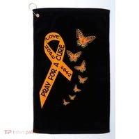 Multiple Sclerosis Awareness Butterfly Orange Ribbon Golf Towel thumb 0