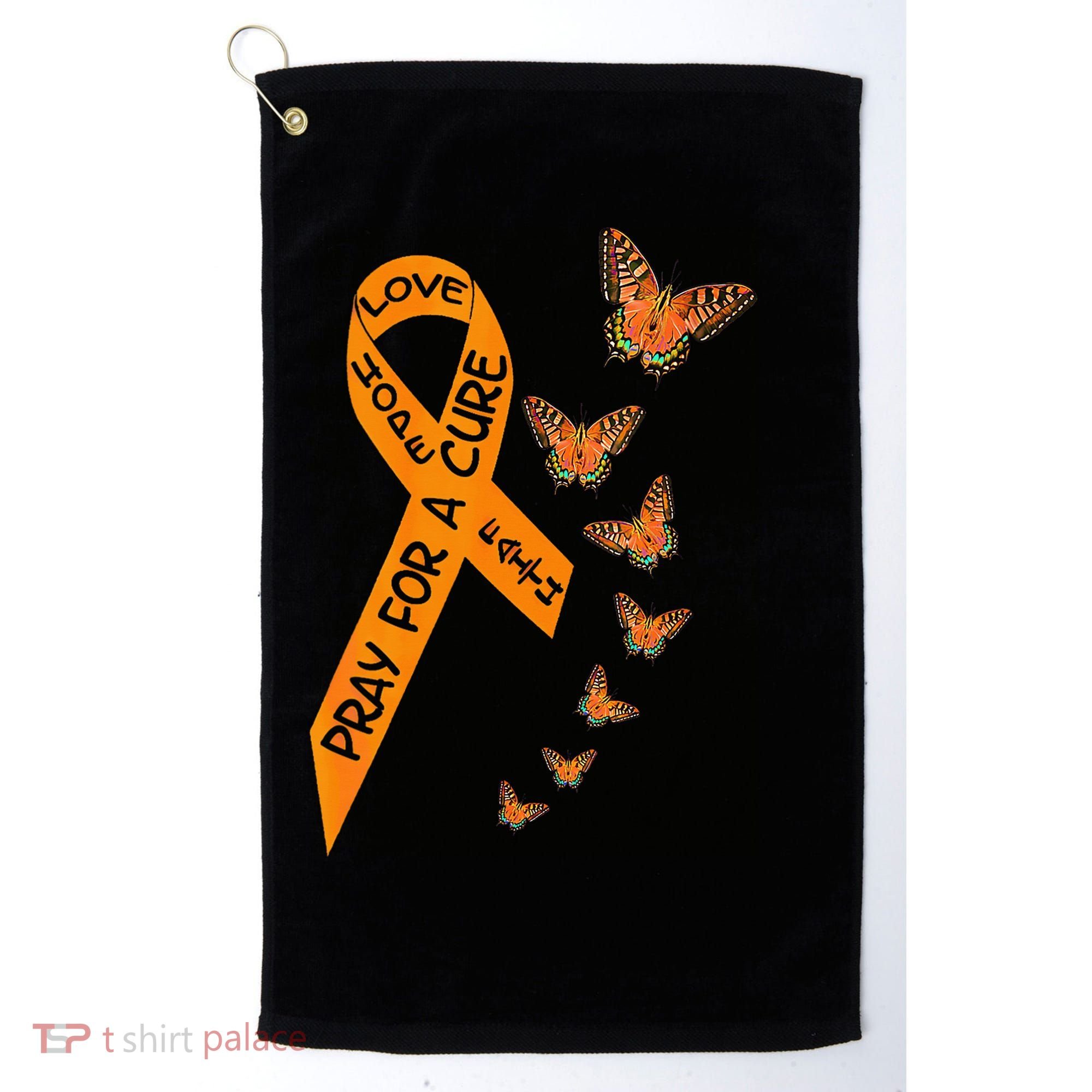 Multiple Sclerosis Awareness Butterfly Orange Ribbon Golf Towel