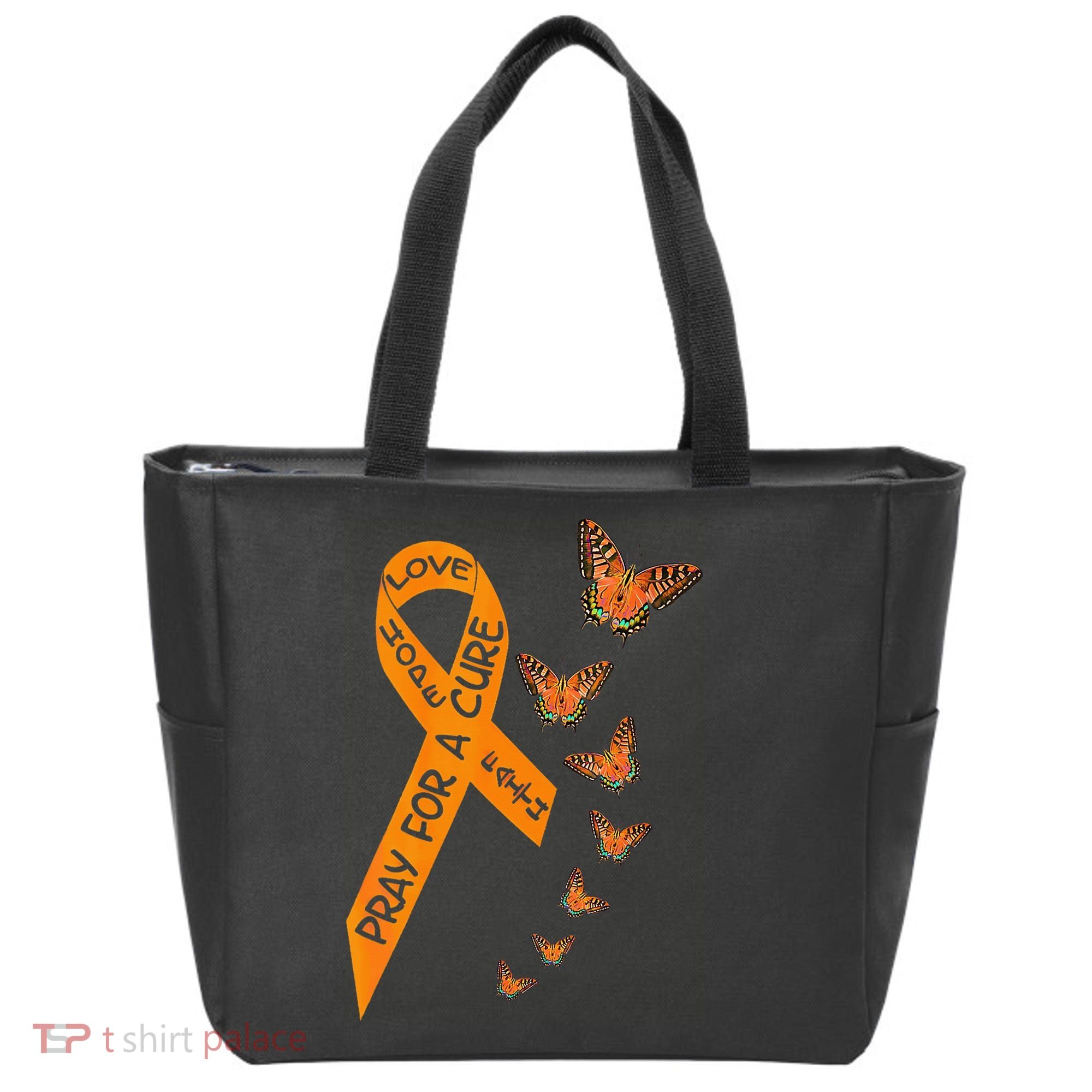 Multiple Sclerosis Awareness Butterfly Orange Ribbon Tote Bag