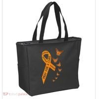 Multiple Sclerosis Awareness Butterfly Orange Ribbon Tote Bag thumb 2