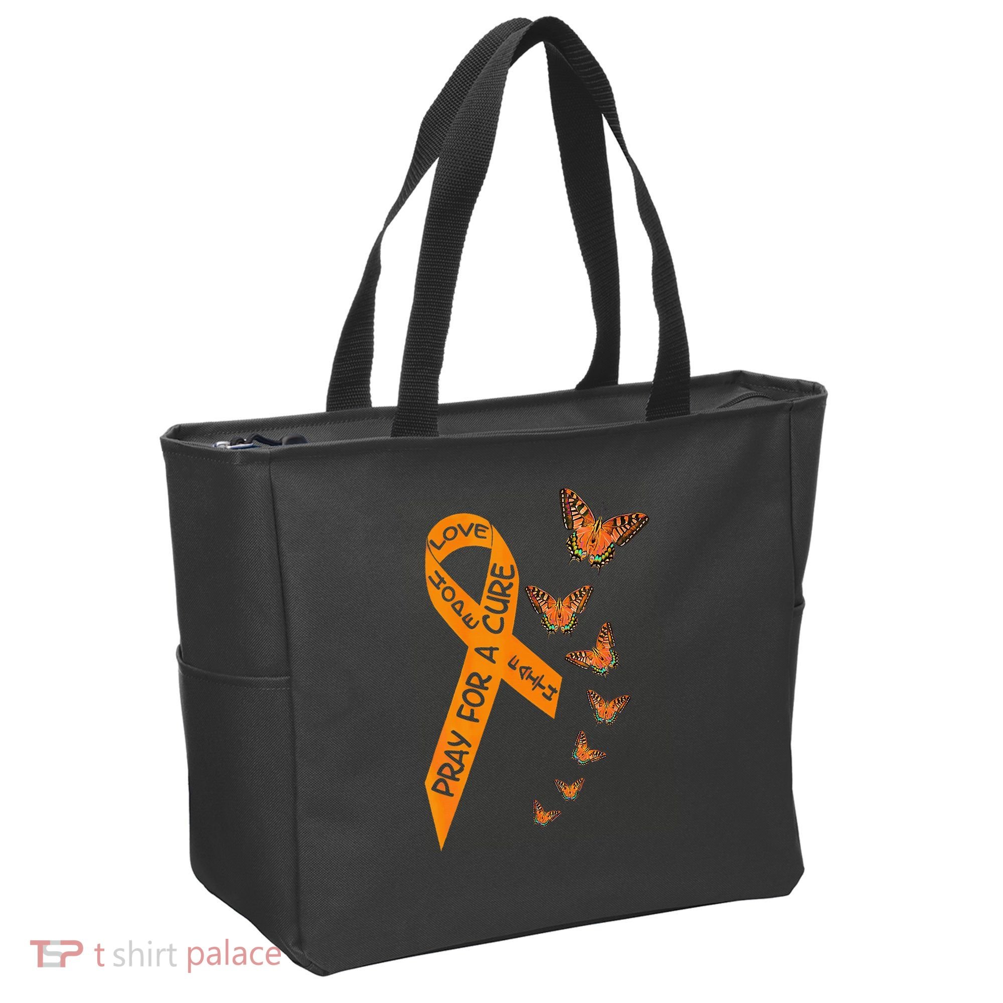 Multiple Sclerosis Awareness Butterfly Orange Ribbon Tote Bag