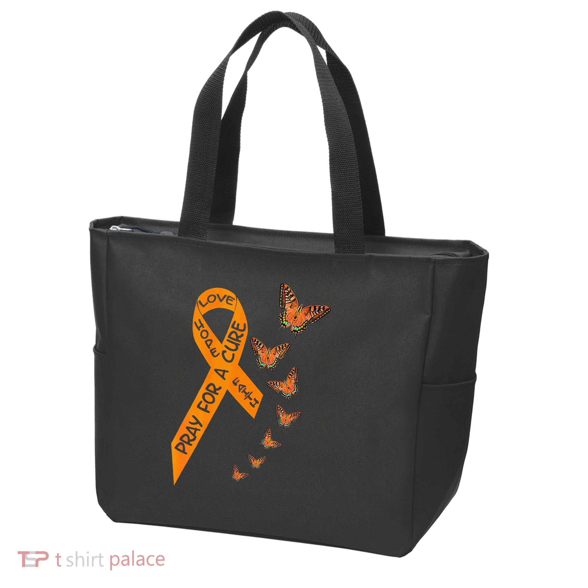 Multiple Sclerosis Awareness Butterfly Orange Ribbon Tote Bag
