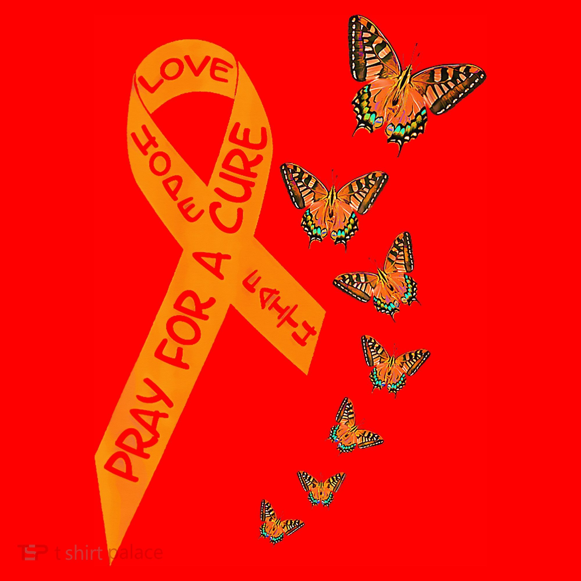 Multiple Sclerosis Awareness Butterfly Orange Ribbon Santa Hat
