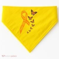 Multiple Sclerosis Awareness Butterfly Orange Ribbon USA-Made Doggie Bandana thumb 0