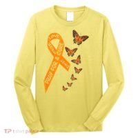 Multiple Sclerosis Awareness Butterfly Orange Ribbon Long Sleeve Shirt thumb 0