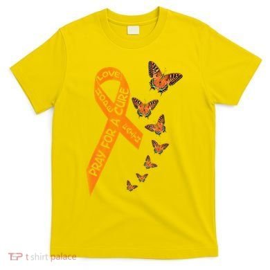 Multiple Sclerosis Awareness Butterfly Orange Ribbon T-Shirt