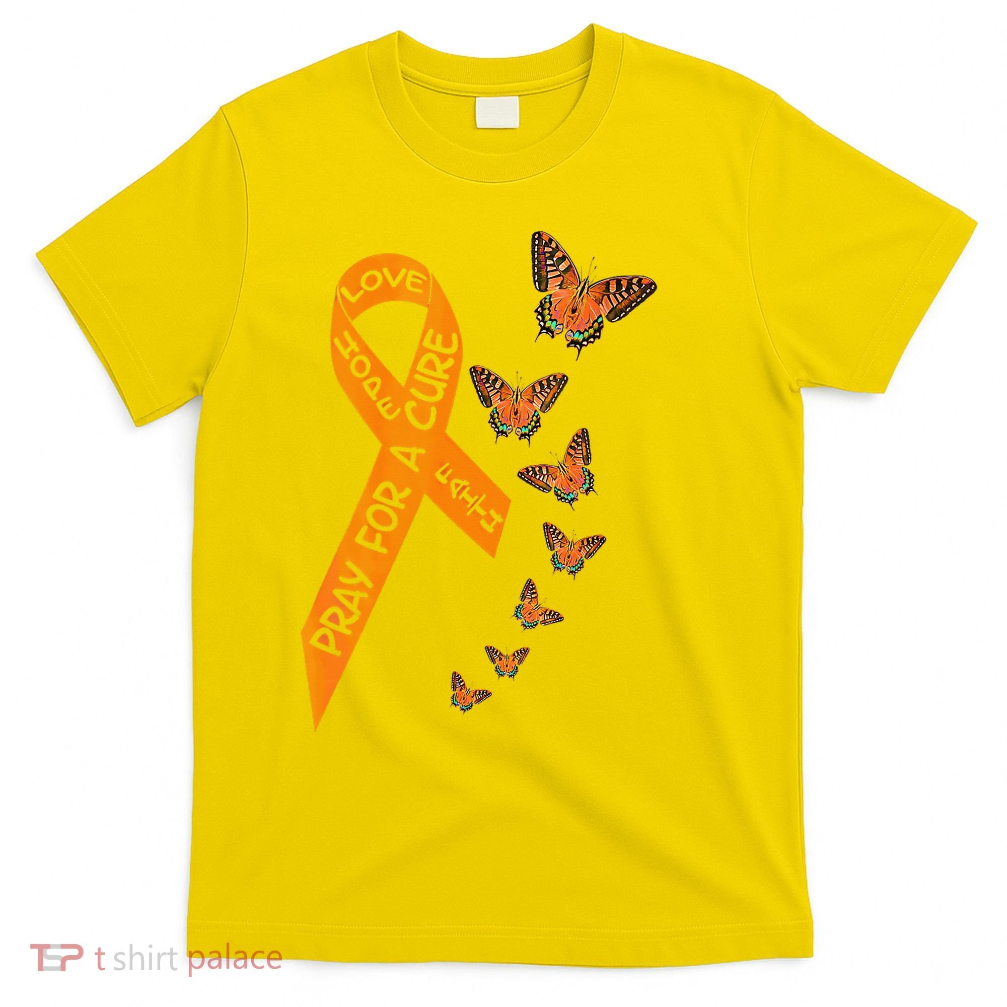 Multiple Sclerosis Awareness Butterfly Orange Ribbon T-Shirt