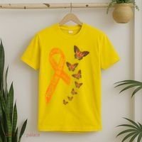 Multiple Sclerosis Awareness Butterfly Orange Ribbon T-Shirt thumb 2