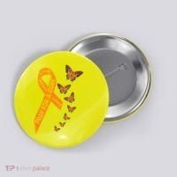 Multiple Sclerosis Awareness Butterfly Orange Ribbon Button thumb 0