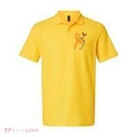 Multiple Sclerosis Awareness Butterfly Orange Ribbon Polo thumb 0