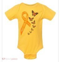 Multiple Sclerosis Awareness Butterfly Orange Ribbon Baby Bodysuit thumb 0