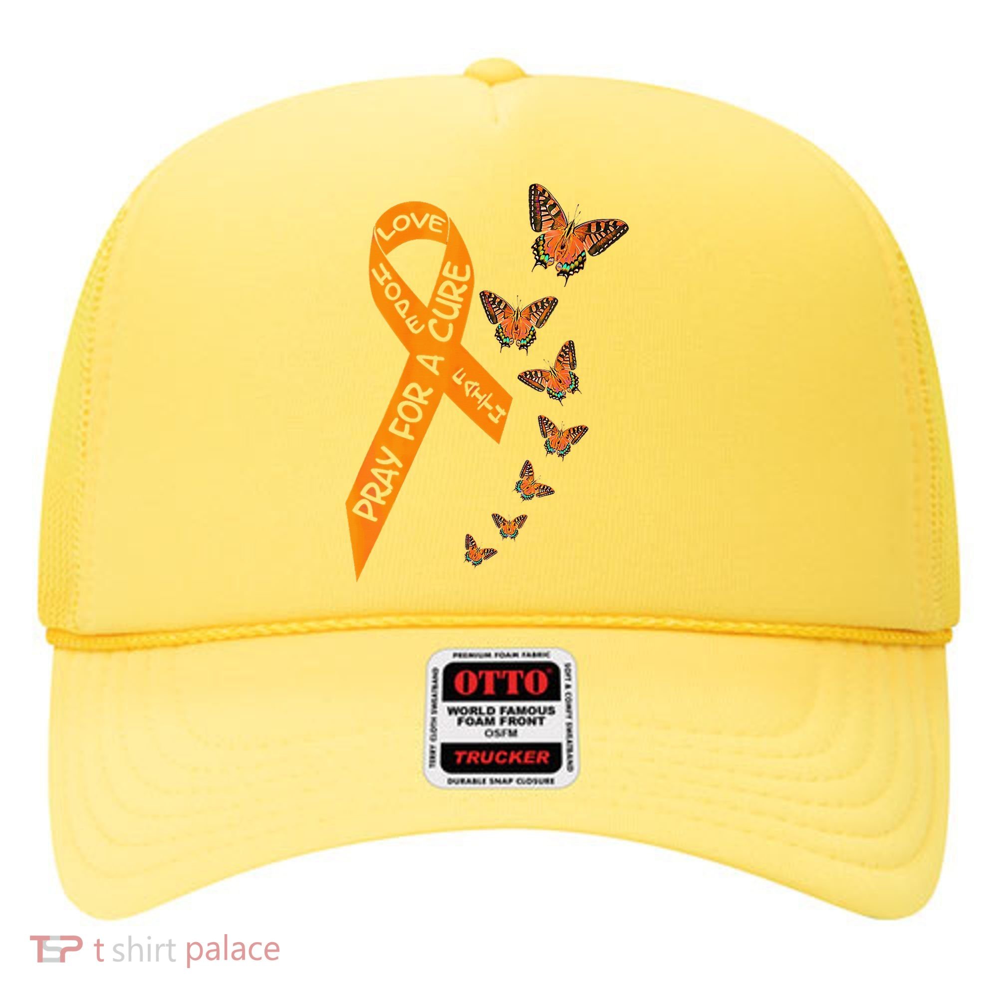 Multiple Sclerosis Awareness Butterfly Orange Ribbon Hat