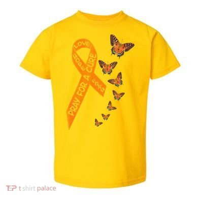 Multiple Sclerosis Awareness Butterfly Orange Ribbon Toddler T-Shirt