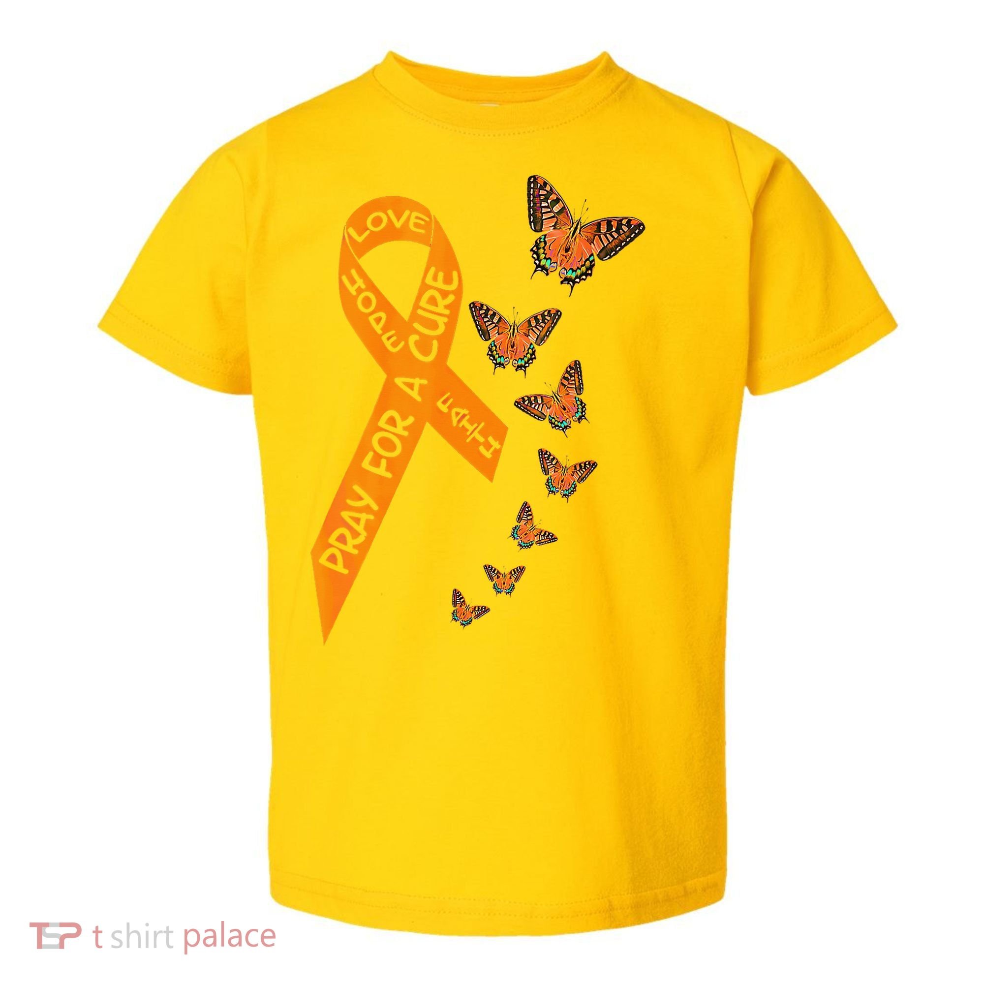 Multiple Sclerosis Awareness Butterfly Orange Ribbon Toddler T-Shirt