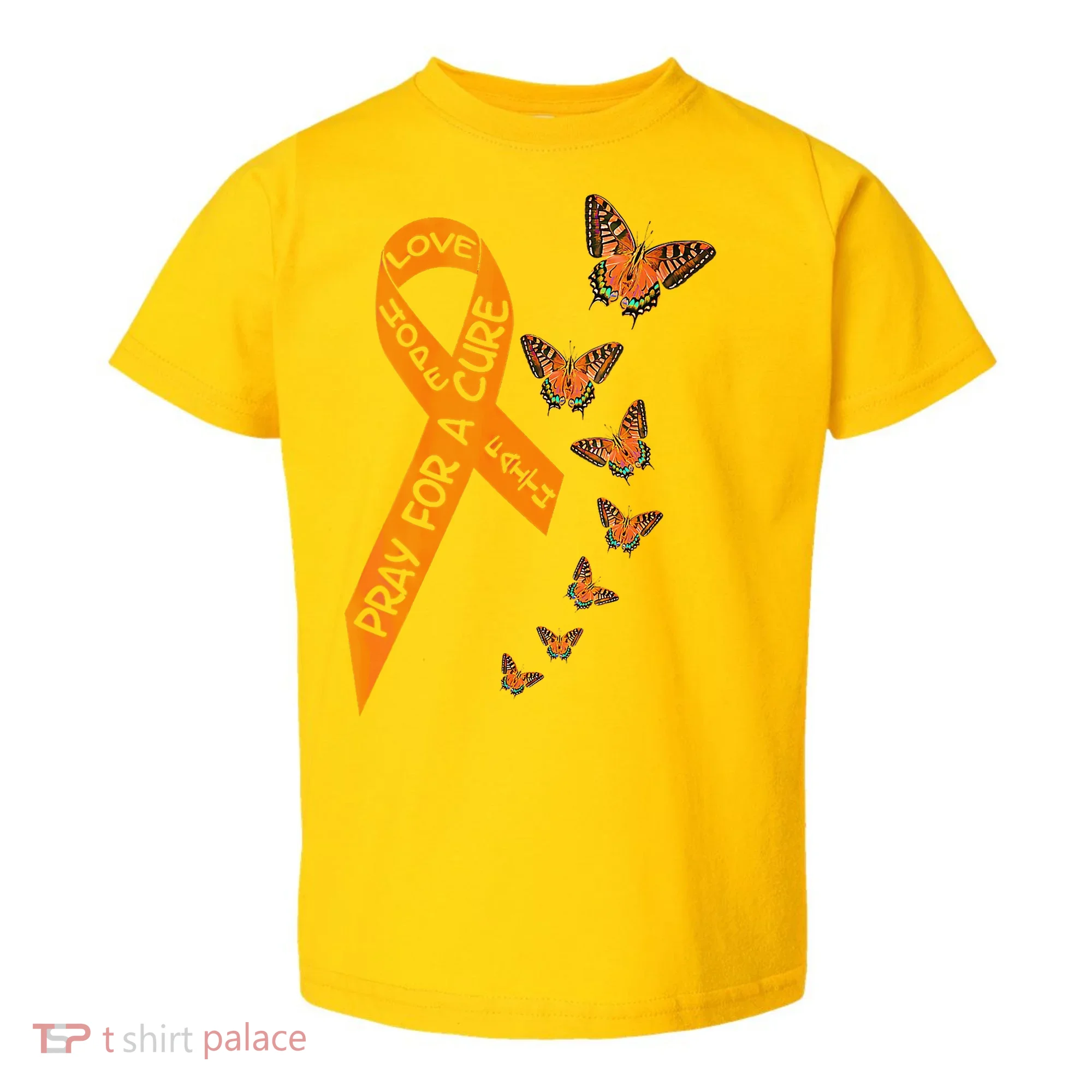 Multiple Sclerosis Awareness Butterfly Orange Ribbon Toddler T-Shirt