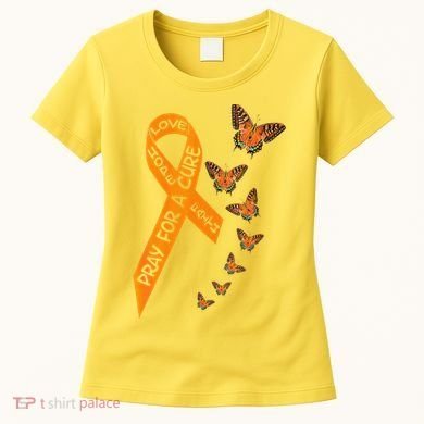 Multiple Sclerosis Awareness Butterfly Orange Ribbon Women's T-Shirt