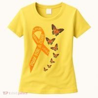 Multiple Sclerosis Awareness Butterfly Orange Ribbon Women's T-Shirt thumb 0