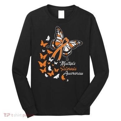 Multiple Sclerosis Awareness Butterflies Gift Long Sleeve Shirt