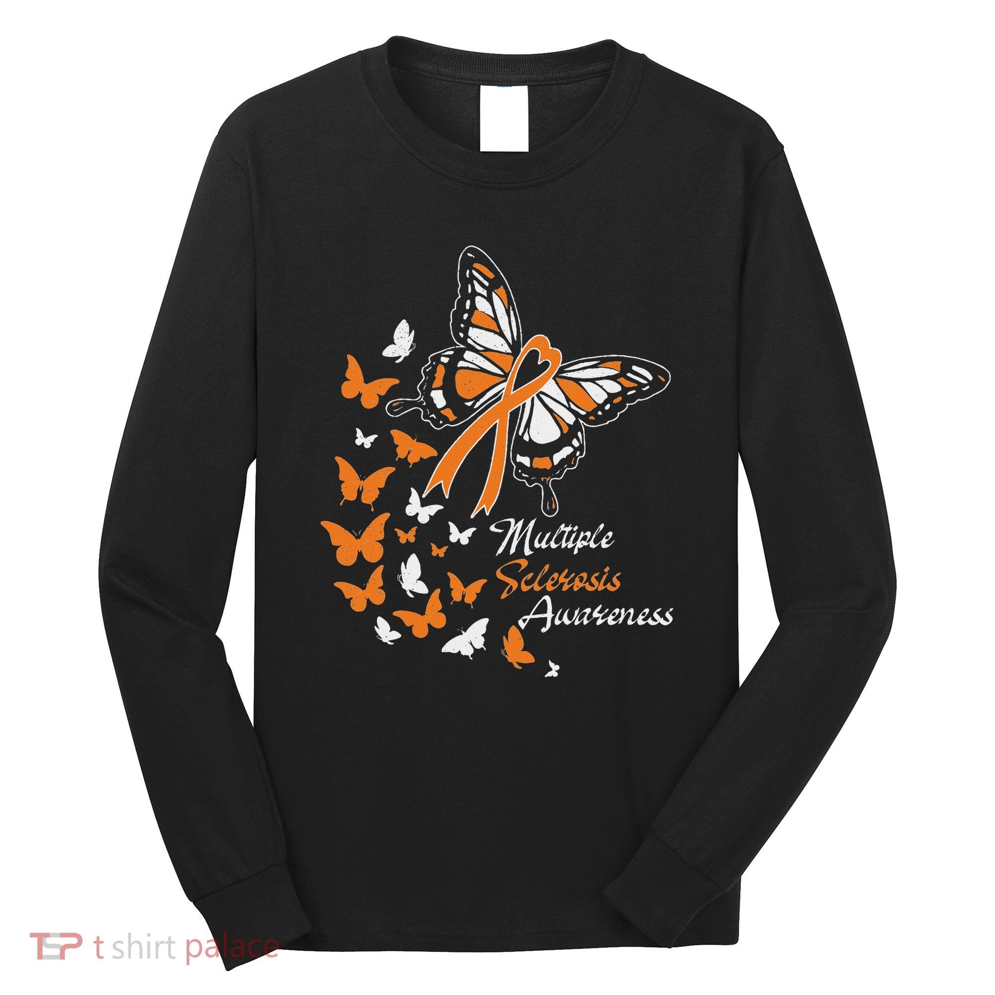 Multiple Sclerosis Awareness Butterflies Gift Long Sleeve Shirt