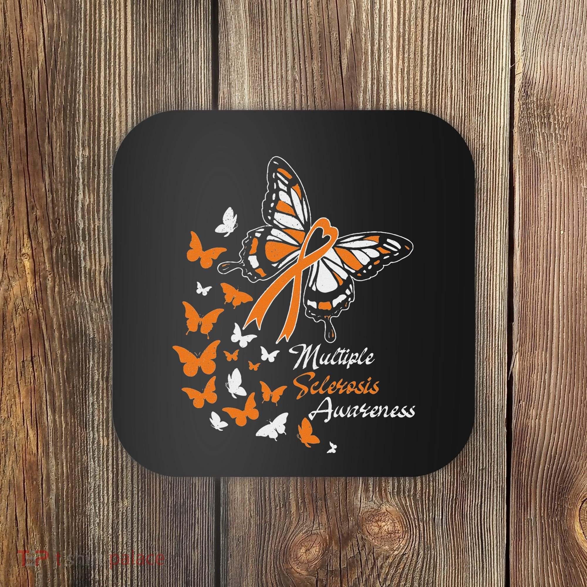 Multiple Sclerosis Awareness Butterflies Gift Coaster