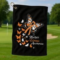 Multiple Sclerosis Awareness Butterflies Gift Golf Towel thumb 1