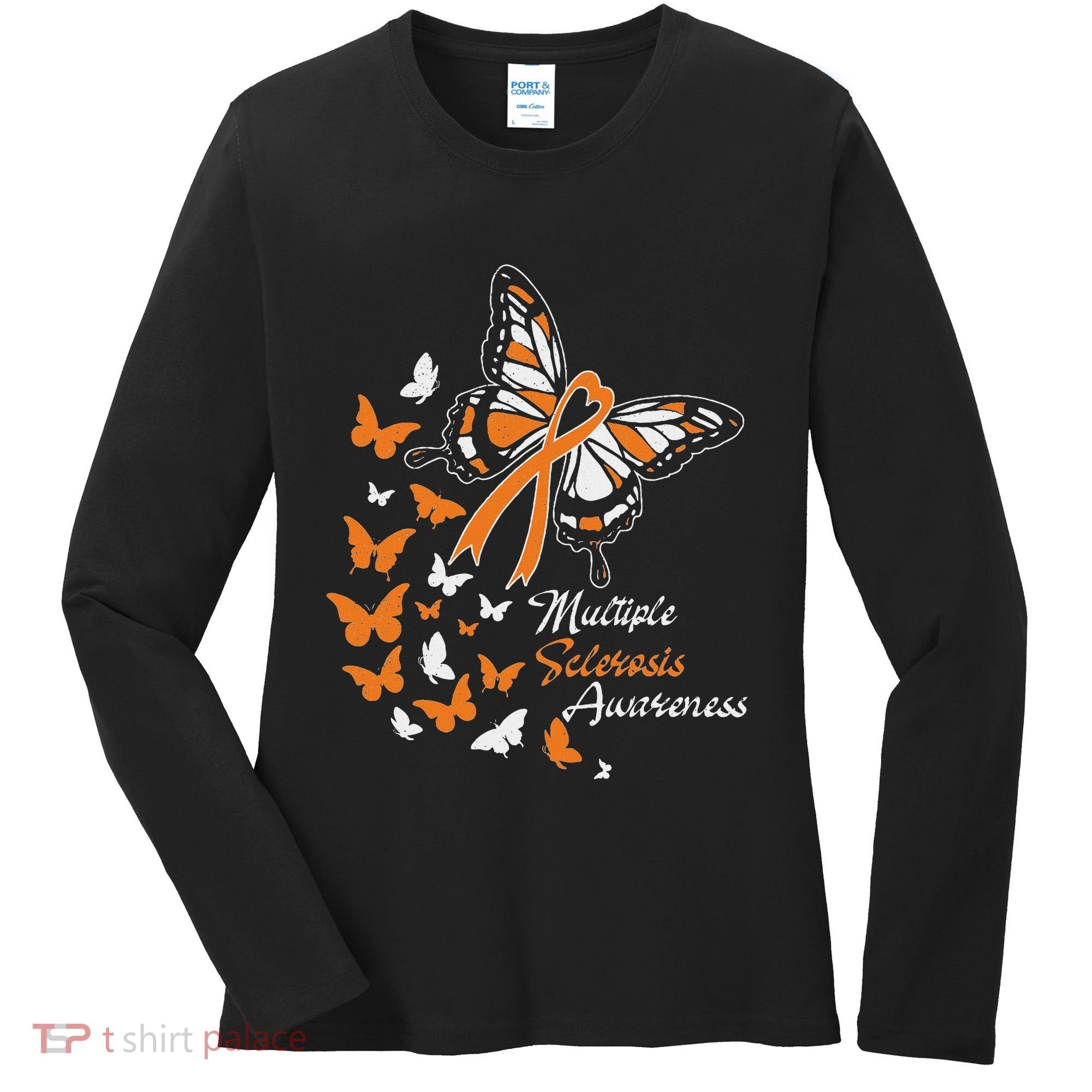 Multiple Sclerosis Awareness Butterflies Gift Women's Long Sleeve Shirt