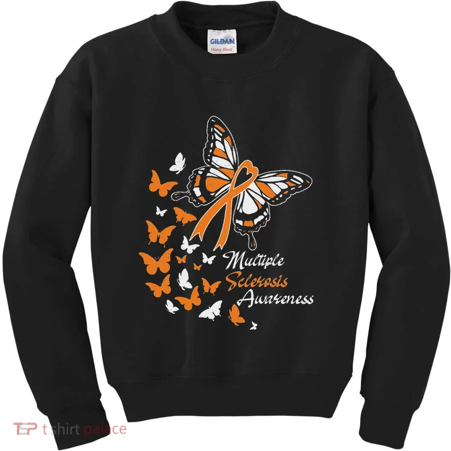 Multiple Sclerosis Awareness Butterflies Gift Kids Sweatshirt