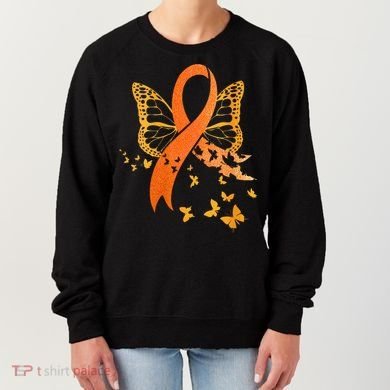 Multiple Sclerosis Awareness Orange Ribbon Butterfly Fighter Women's Sweatshirt