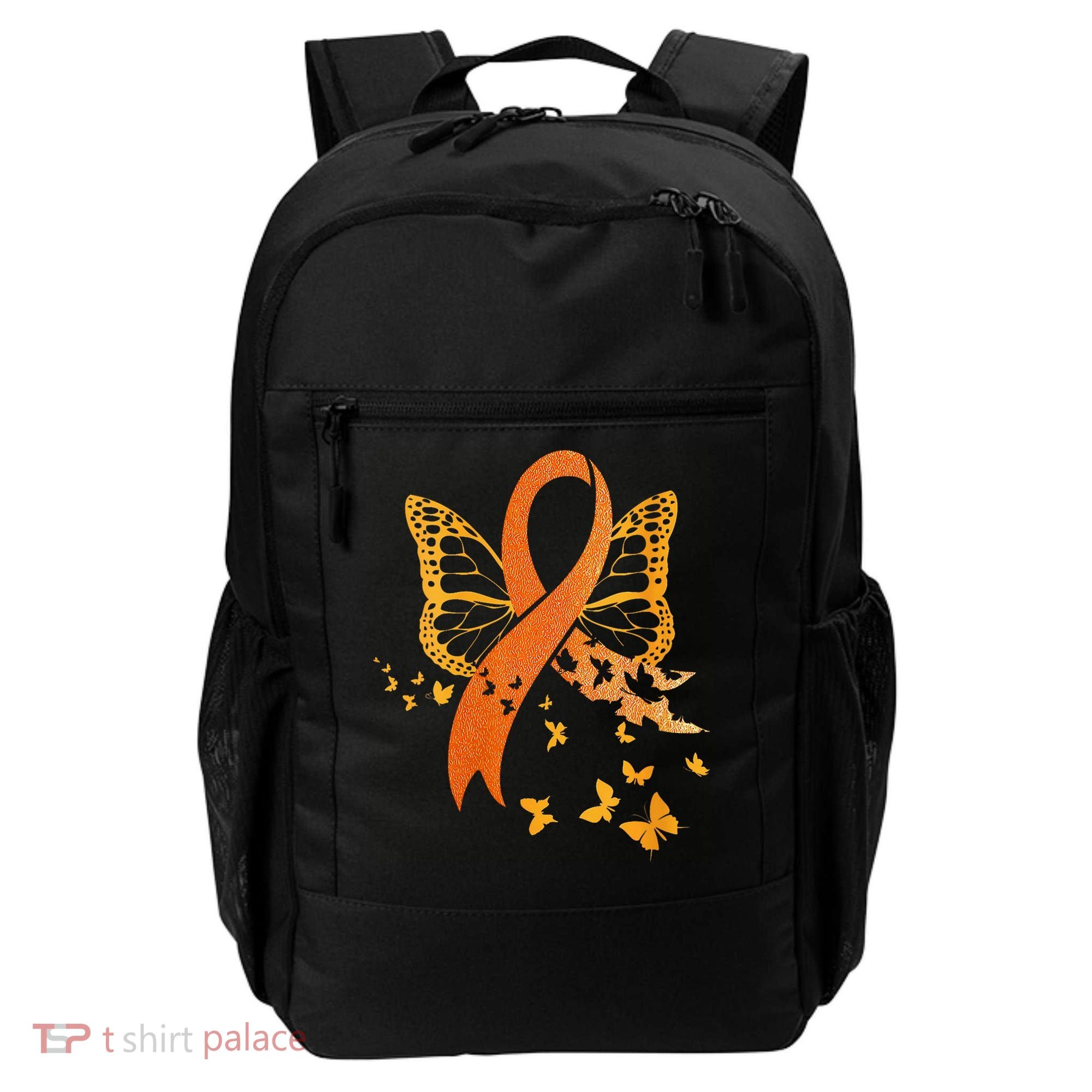 Multiple Sclerosis Awareness Orange Ribbon Butterfly Fighter Backpack