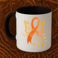 Multiple Sclerosis Awareness Orange Ribbon Butterfly Fighter Coffee Mug thumb 2
