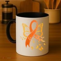 Multiple Sclerosis Awareness Orange Ribbon Butterfly Fighter Coffee Mug thumb 4