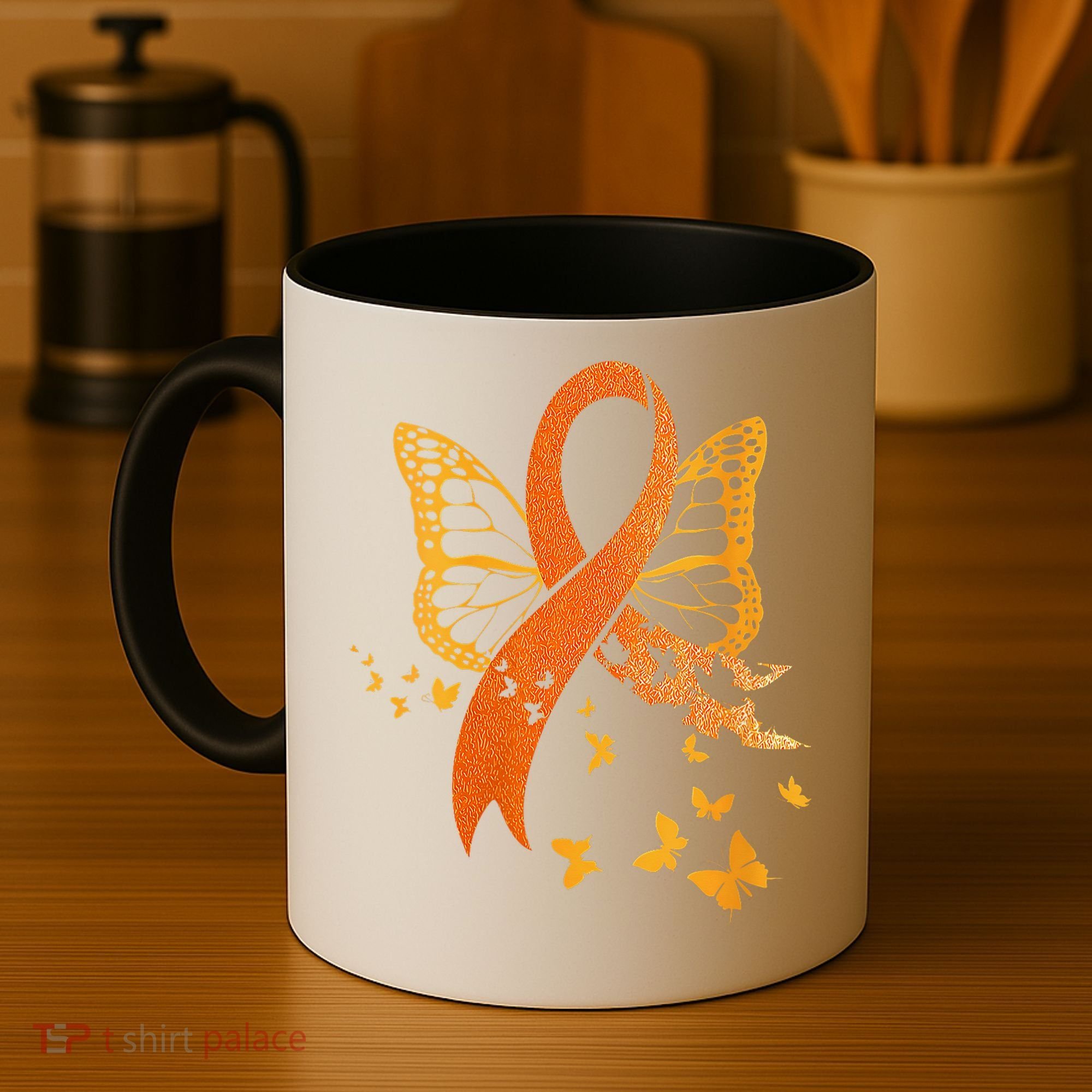 Multiple Sclerosis Awareness Orange Ribbon Butterfly Fighter Coffee Mug