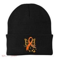 Multiple Sclerosis Awareness Orange Ribbon Butterfly Fighter Beanie thumb 0